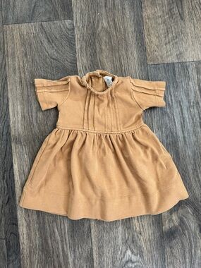 Kate Quinn Organic Cotton Mustard/Tan Baby Dress 3-6 months